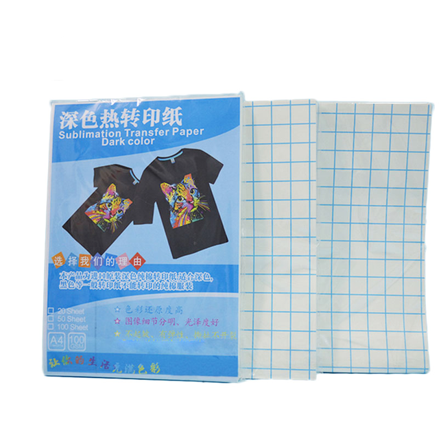 Wholesale 100 Sheets Each Pack Dark Color A4 Quick Dry Custom Sublimation  Transfer Paper For Cotton